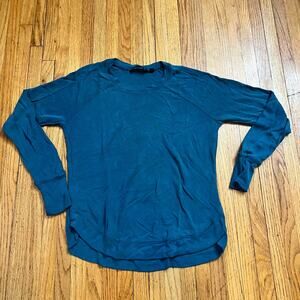 Athleta Shirt Womens XS High Serenity Criss Cross Sweatshirt Teal Blue Green